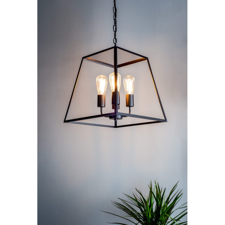 Där Lighting ACA8622 - Pakabinamas sietynas ant grandinės ACADEMY 4xE27/60W/230V juodas
