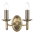 Där Lighting AMB0975 - Sieninis šviestuvas AMBASSADOR 2xE14/40W/230V, žalvarinis