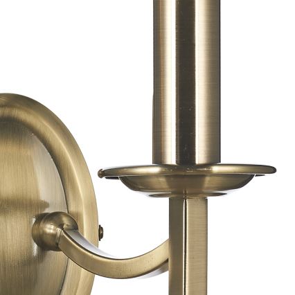 Där Lighting AMB0975 - Sieninis šviestuvas AMBASSADOR 2xE14/40W/230V, žalvarinis