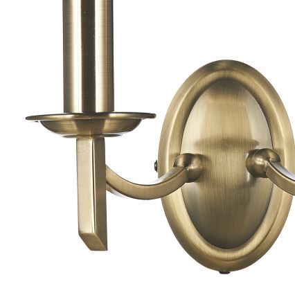Där Lighting AMB0975 - Sieninis šviestuvas AMBASSADOR 2xE14/40W/230V, žalvarinis