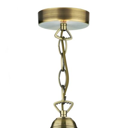 Där Lighting ARD866 - Pakabinamas šviestuvas ant grandinės ARDECHE 1xE27/60W/230V žalvarinis/dūminė ruda