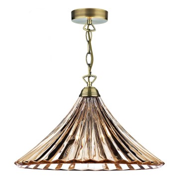 Där Lighting ARD866 - Pakabinamas šviestuvas ant grandinės ARDECHE 1xE27/60W/230V žalvarinis/dūminė ruda