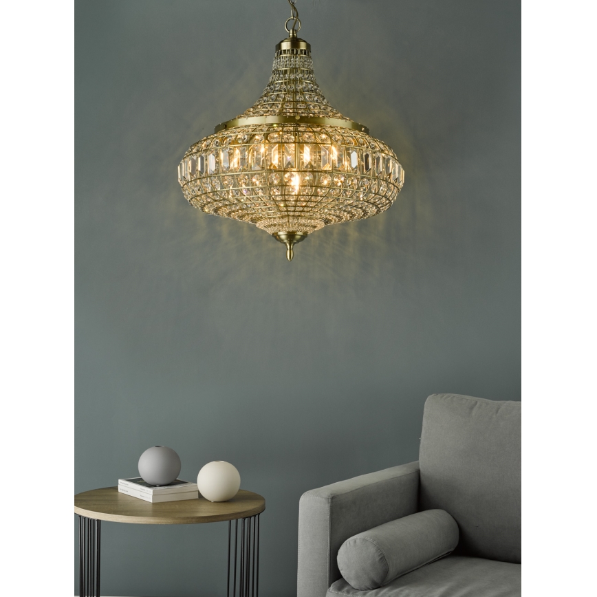 Där Lighting ASM0675 - Pakabinama liustra ASMARA, 6xE14/40W/230V, žalvario