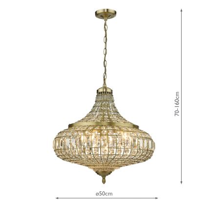 Där Lighting ASM0675 - Pakabinama liustra ASMARA, 6xE14/40W/230V, žalvario