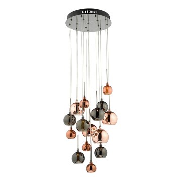 Där Lighting AUR1564 - Pakabinama liustra AURELIA 15xG4/10W/230V juoda/varinė