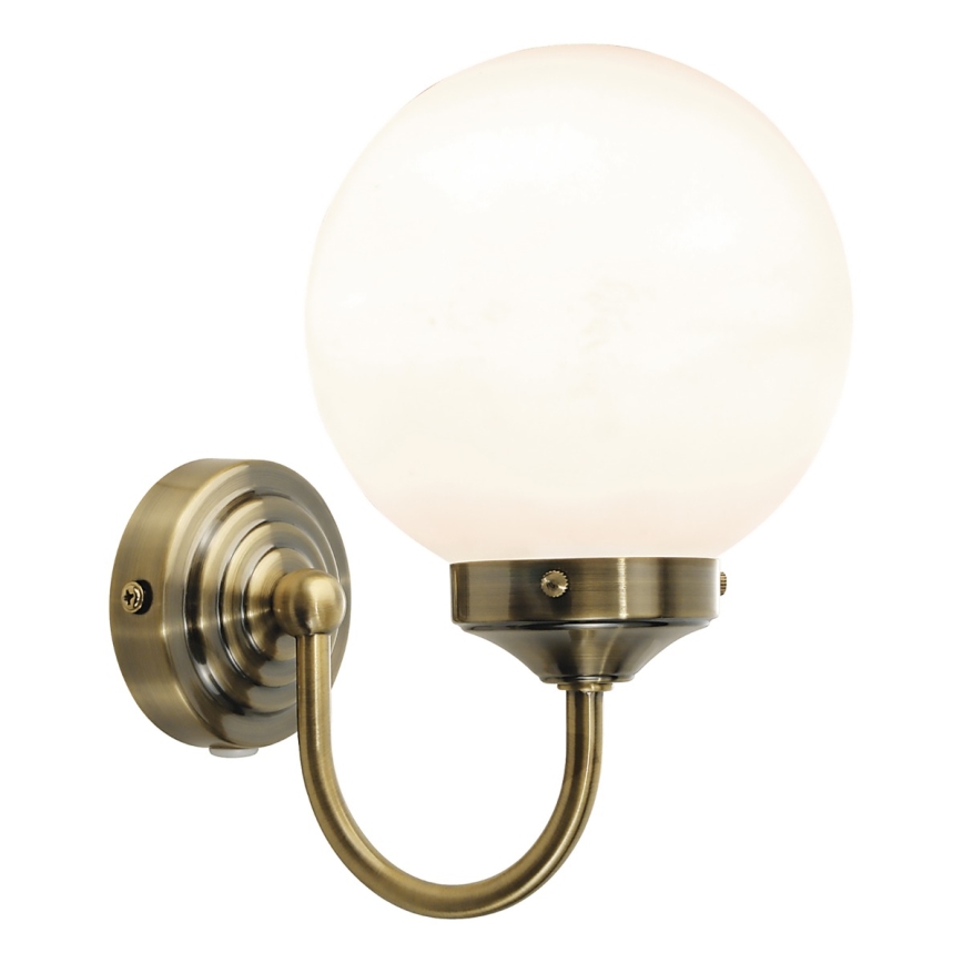 Där Lighting BAR0775 - Vonios sieninis šviestuvas BARCLAY, 1xE14/40W/230V, IP44, žalvarinis