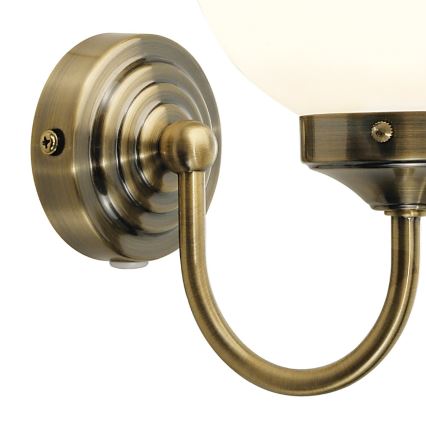 Där Lighting BAR0775 - Vonios sieninis šviestuvas BARCLAY, 1xE14/40W/230V, IP44, žalvarinis