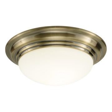 Där Lighting BAR5075 - Elegantiškas vonios kambario lubinis šviestuvas BARCLAY 1xE27/60W/230V, skersmuo 38 cm, žalvaris
