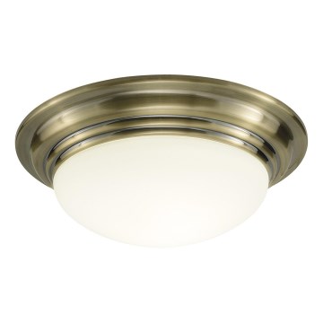 Där Lighting BAR5275 - Vonios kambario lubinis šviestuvas BARCLAY, 1xE27/60W/230V, skersmuo 31 cm, žalvario apdaila