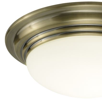 Där Lighting BAR5275 - Vonios kambario lubinis šviestuvas BARCLAY, 1xE27/60W/230V, skersmuo 31 cm, žalvario apdaila