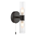 Där Lighting BOL0922 - Vonios kambario sieninis šviestuvas BOLTON 2xG9/5W/230V IP44 juoda