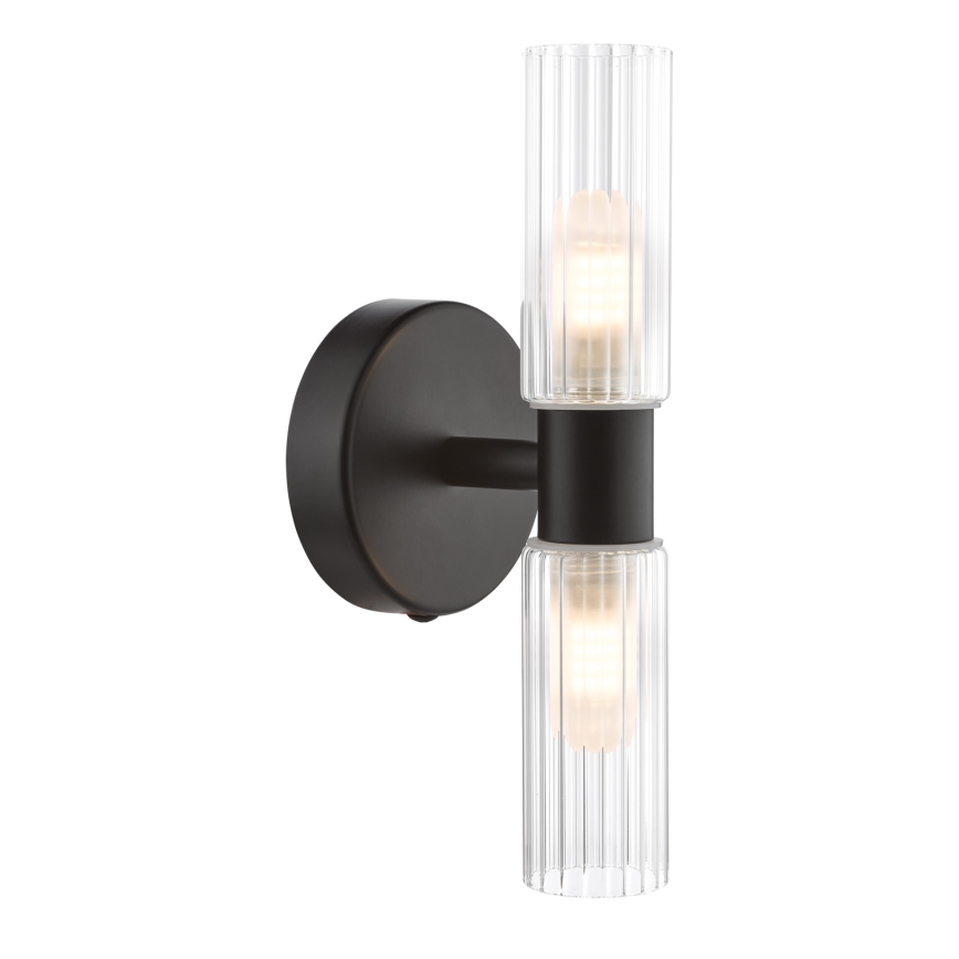 Där Lighting BOL0922 - Vonios kambario sieninis šviestuvas BOLTON 2xG9/5W/230V IP44 juoda