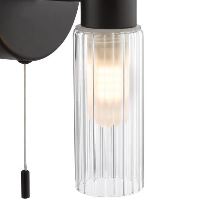 Där Lighting BOL0922 - Vonios kambario sieninis šviestuvas BOLTON 2xG9/5W/230V IP44 juoda