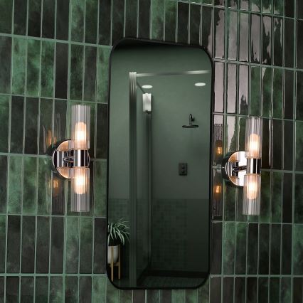 Där Lighting BOL0950 - Vonios kambario sieninis šviestuvas BOLTON 2xG9/5W/230V IP44 blizgus chromas