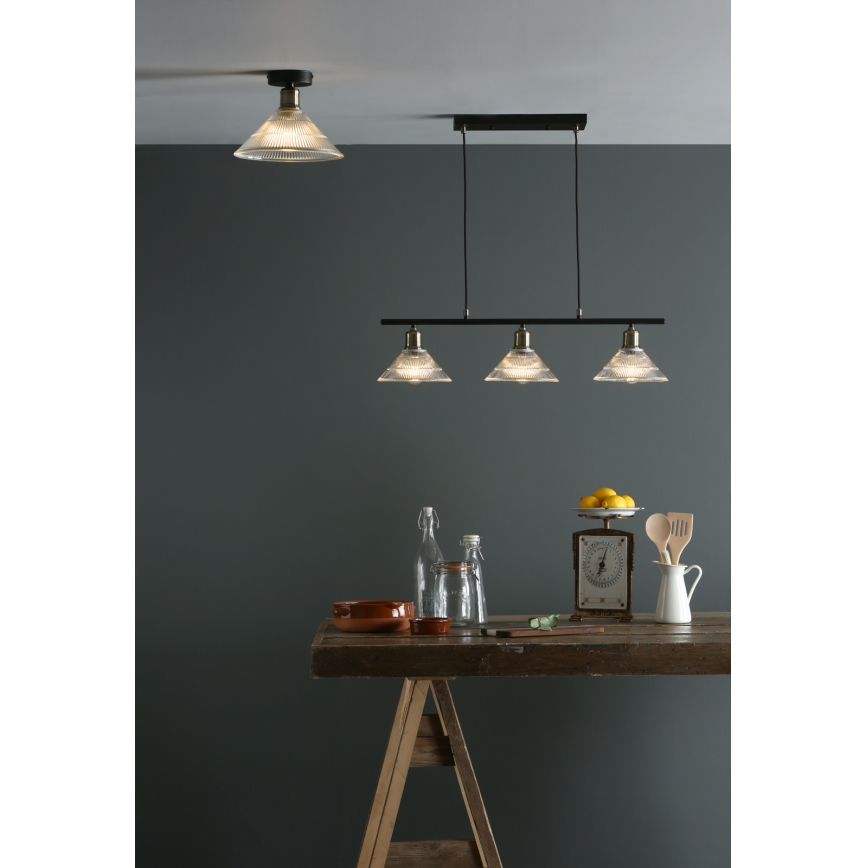 Där Lighting BOY0175 - Lubinis šviestuvas BOYD 1xE27/60W/230V Ø 25 cm, žalvarinis/skaidrus