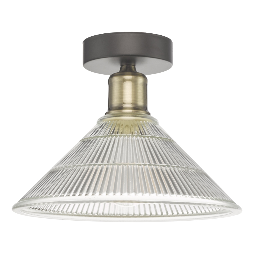 Där Lighting BOY0175 - Lubinis šviestuvas BOYD 1xE27/60W/230V Ø 25 cm, žalvarinis/skaidrus