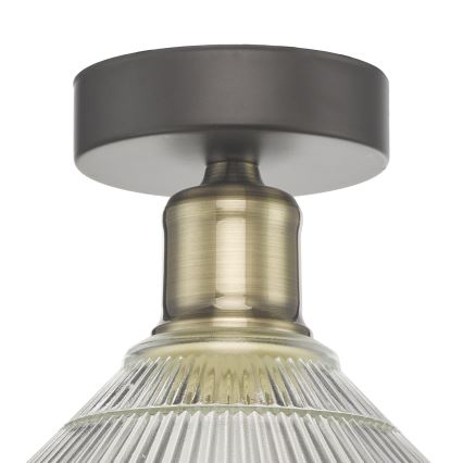 Där Lighting BOY0175 - Lubinis šviestuvas BOYD 1xE27/60W/230V Ø 25 cm, žalvarinis/skaidrus