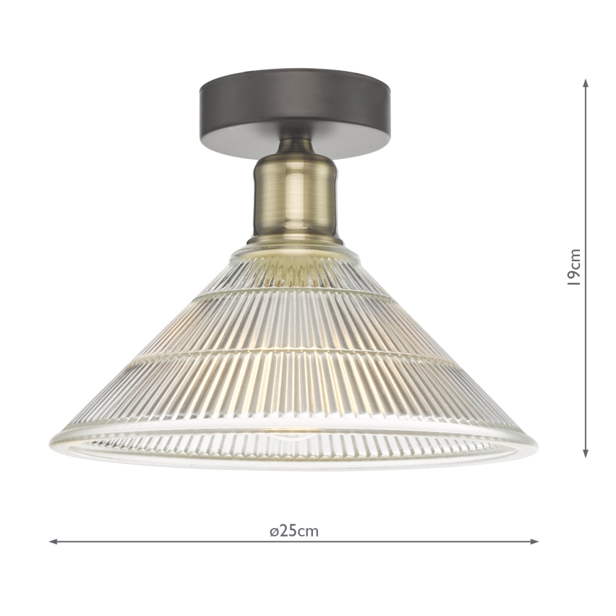 Där Lighting BOY0175 - Lubinis šviestuvas BOYD 1xE27/60W/230V Ø 25 cm, žalvarinis/skaidrus
