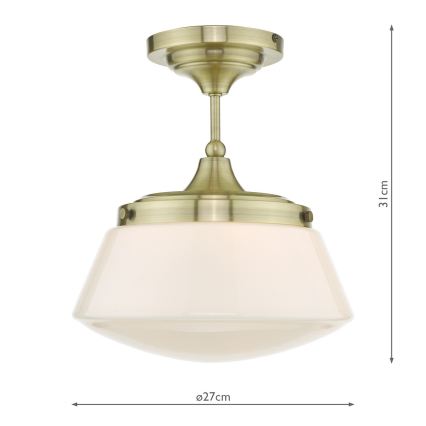 Där Lighting CAD0175 - Vonios kambario paviršinis šviestuvas CADEN 1xE27/60W/230V IP44 žalvaris