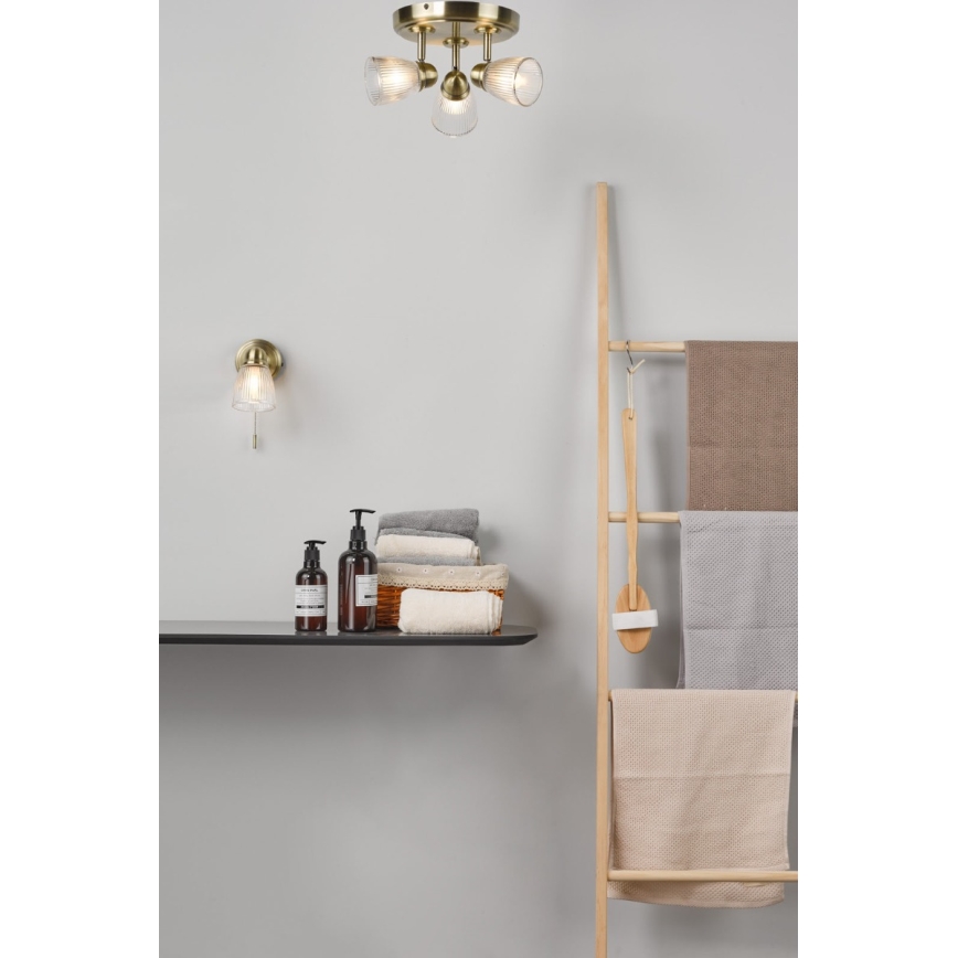 Där Lighting CED0775 - Vonios sieninis šviestuvas CEDRIC 1xG9/25W/230V IP44 žalvaris