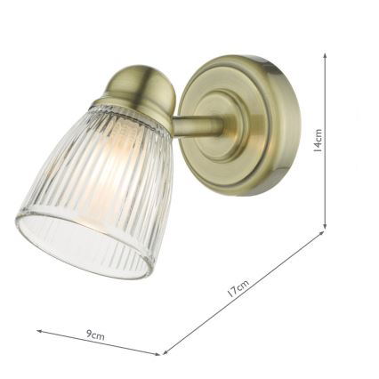 Där Lighting CED0775 - Vonios sieninis šviestuvas CEDRIC 1xG9/25W/230V IP44 žalvaris