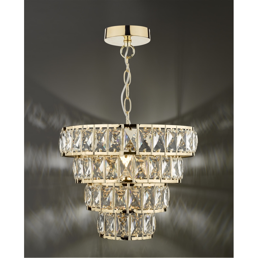 Där Lighting CER0135 - Pakabinamas šviestuvas ant grandinės CERYS 1xE27/60W/230V auksinis