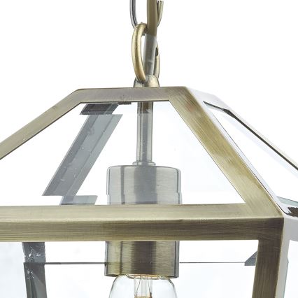 Där Lighting CHU0175 - pakabinama liustra CHURCHILL su grandine 1xE27/60W/230V, žalvaris
