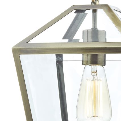 Där Lighting CHU0175 - pakabinama liustra CHURCHILL su grandine 1xE27/60W/230V, žalvaris