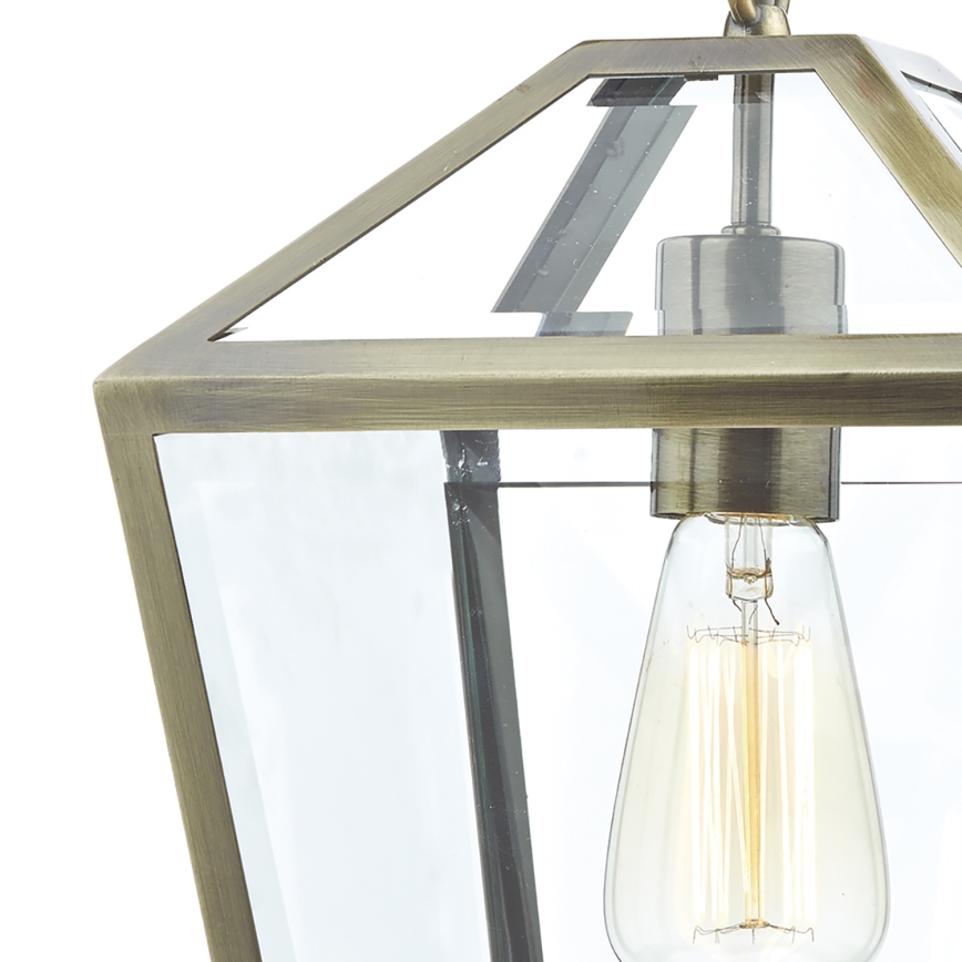 Där Lighting CHU0175 - pakabinama liustra CHURCHILL su grandine 1xE27/60W/230V, žalvaris