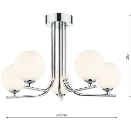 Där Lighting CRA5450-02 - Liustra su strypu CRADLE 5xG9/25W/230V blizgus chromas