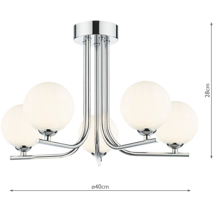Där Lighting CRA5450-02 - Liustra su strypu CRADLE 5xG9/25W/230V blizgus chromas