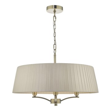 Där Lighting CRI0429 - Pakabinama liustra CRISTIN ant grandinės 4xE14/40W/230V žalvaris/taupe