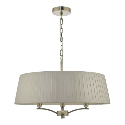 Där Lighting CRI0429 - Pakabinama liustra CRISTIN ant grandinės 4xE14/40W/230V žalvaris/taupe