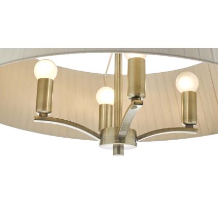 Där Lighting CRI0429 - Pakabinama liustra CRISTIN ant grandinės 4xE14/40W/230V žalvaris/taupe