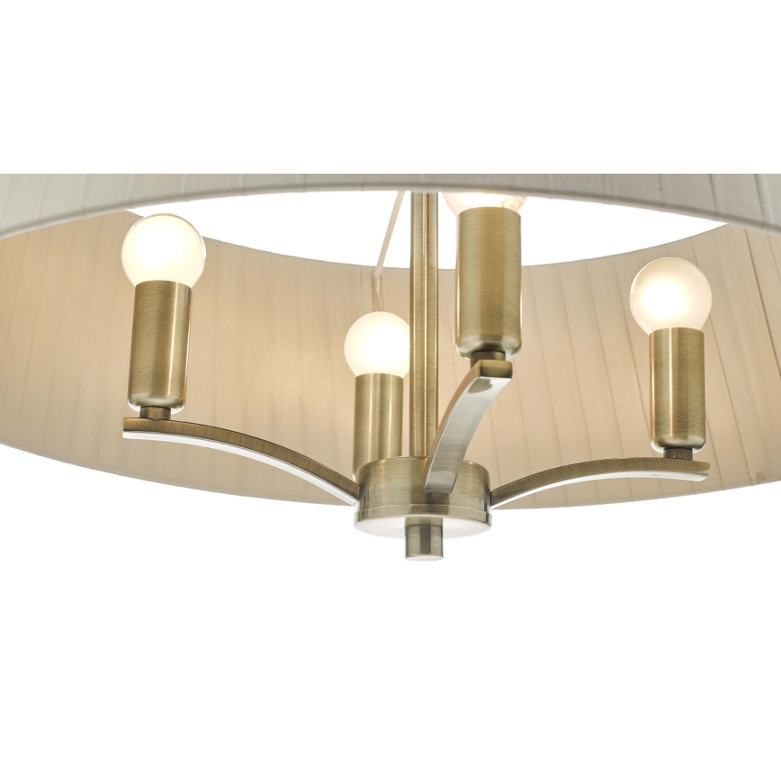 Där Lighting CRI0429 - Pakabinama liustra CRISTIN ant grandinės 4xE14/40W/230V žalvaris/taupe