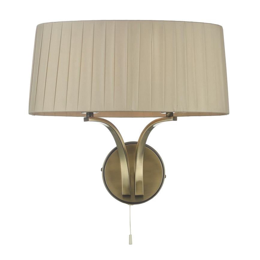 Där Lighting CRI0929 - Sieninis šviestuvas CRISTIN, 2xE14/40W/230V, žalvario/taupe