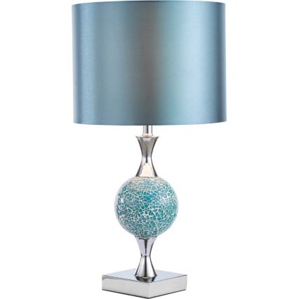 Där Lighting ELS4223 - Stalinė lempa ELSA 1xE27/40W/230V mėlyna/blizgus chromas