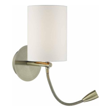 Där Lighting FET0775 - žalvarinis LED sieninis šviestuvas FETA 1xE27/60W/230V + LED/1W