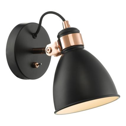 Där Lighting FRE0722 - Sieninis taškinis šviestuvas FREDERICK 1xE14/40W/230V juodas