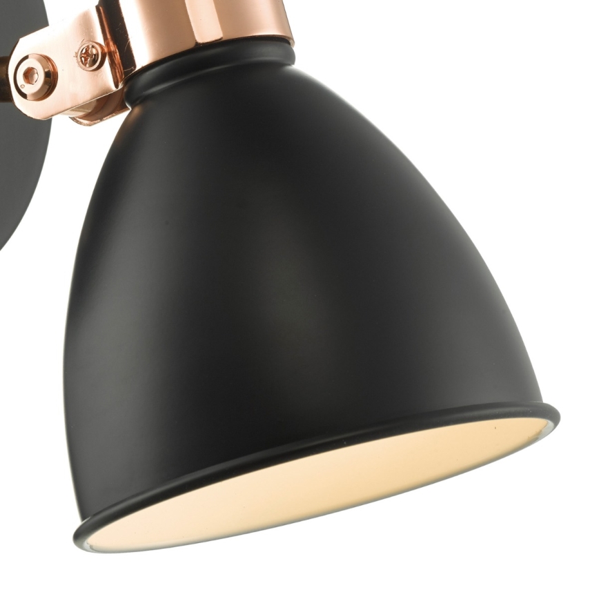 Där Lighting FRE0722 - Sieninis taškinis šviestuvas FREDERICK 1xE14/40W/230V juodas
