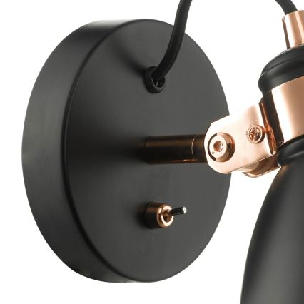 Där Lighting FRE0722 - Sieninis taškinis šviestuvas FREDERICK 1xE14/40W/230V juodas