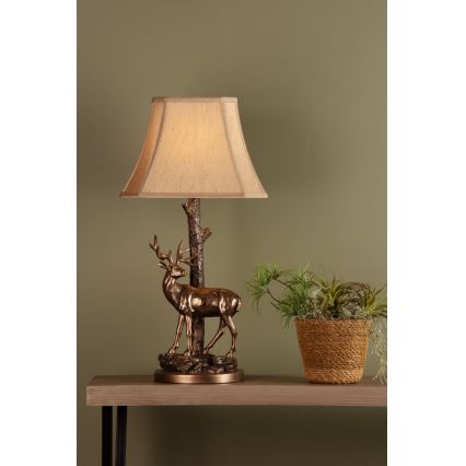 Där Lighting GUL5545-X - Stalinė lempa GULLIVER 1xE27/60W/230V smėlio/bronzinė