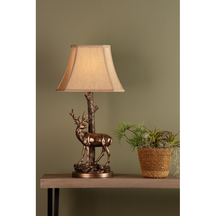 Där Lighting GUL5545-X - Stalinė lempa GULLIVER 1xE27/60W/230V smėlio/bronzinė