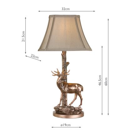 Där Lighting GUL5545-X - Stalinė lempa GULLIVER 1xE27/60W/230V smėlio/bronzinė