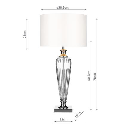 Där Lighting HIN4208 - stalinis šviestuvas HINTON 1xE27/60W/230V baltas/blizgus chromas