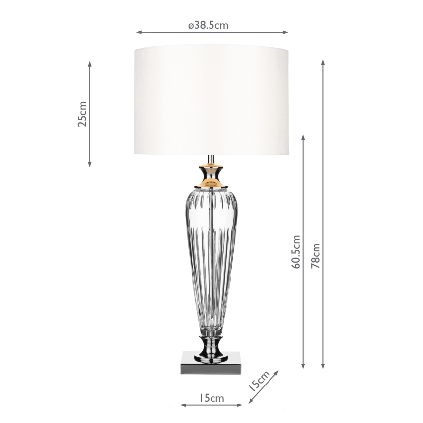 Där Lighting HIN4208 - stalinis šviestuvas HINTON 1xE27/60W/230V baltas/blizgus chromas