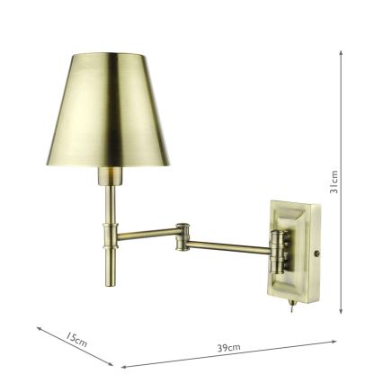 Där Lighting KEN0775 - Lanksti sieninė lempa KENSINGTON 1xE14/25W/230V žalvarinė