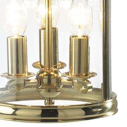 Där Lighting LAM0340 - Pakabinama liustra su grandine LAMBETH 3xE14/60W/230V, žalvarinė