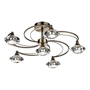 Där Lighting LUT0675 - Prilimintas lubinis šviestuvas LUTHER 6xG9/40W/230V, žalvarinis