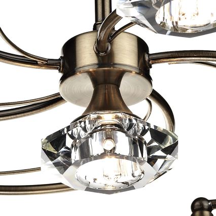 Där Lighting LUT0675 - Prilimintas lubinis šviestuvas LUTHER 6xG9/40W/230V, žalvarinis
